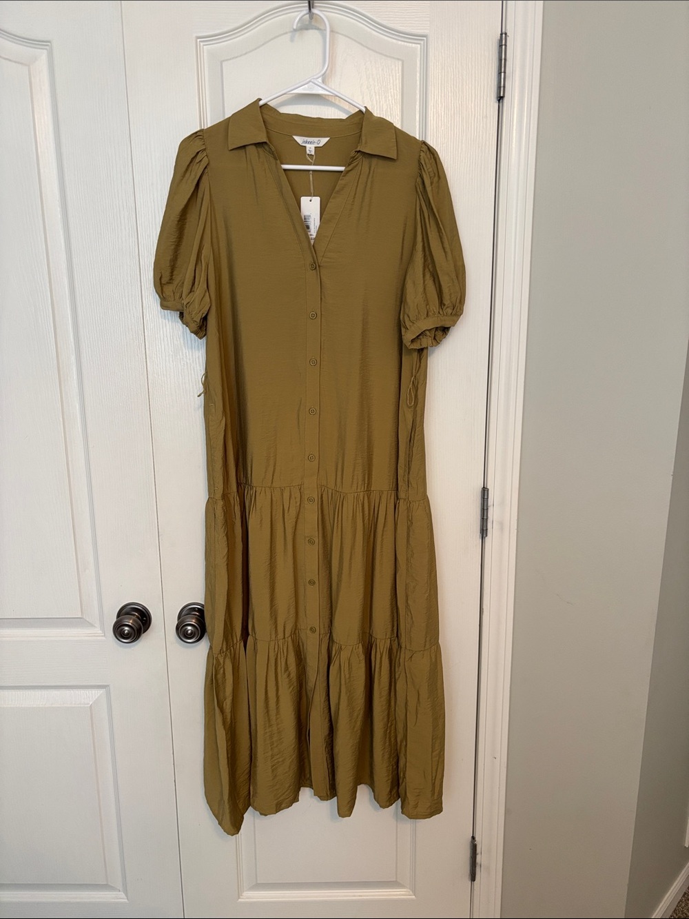 johnnie-O Julie Button Up Cotton Maxi in the color Fennel size Small
